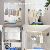 Invisible Wall Mounted Clothesline for Hotel Bathroom Sunbed Laundry Drying Rope - Top-Down View