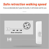 Invisible Clothesline Indoor Drying Rope Wall Mounted Laundry Retractable Line - Grey - Close-Up Angle