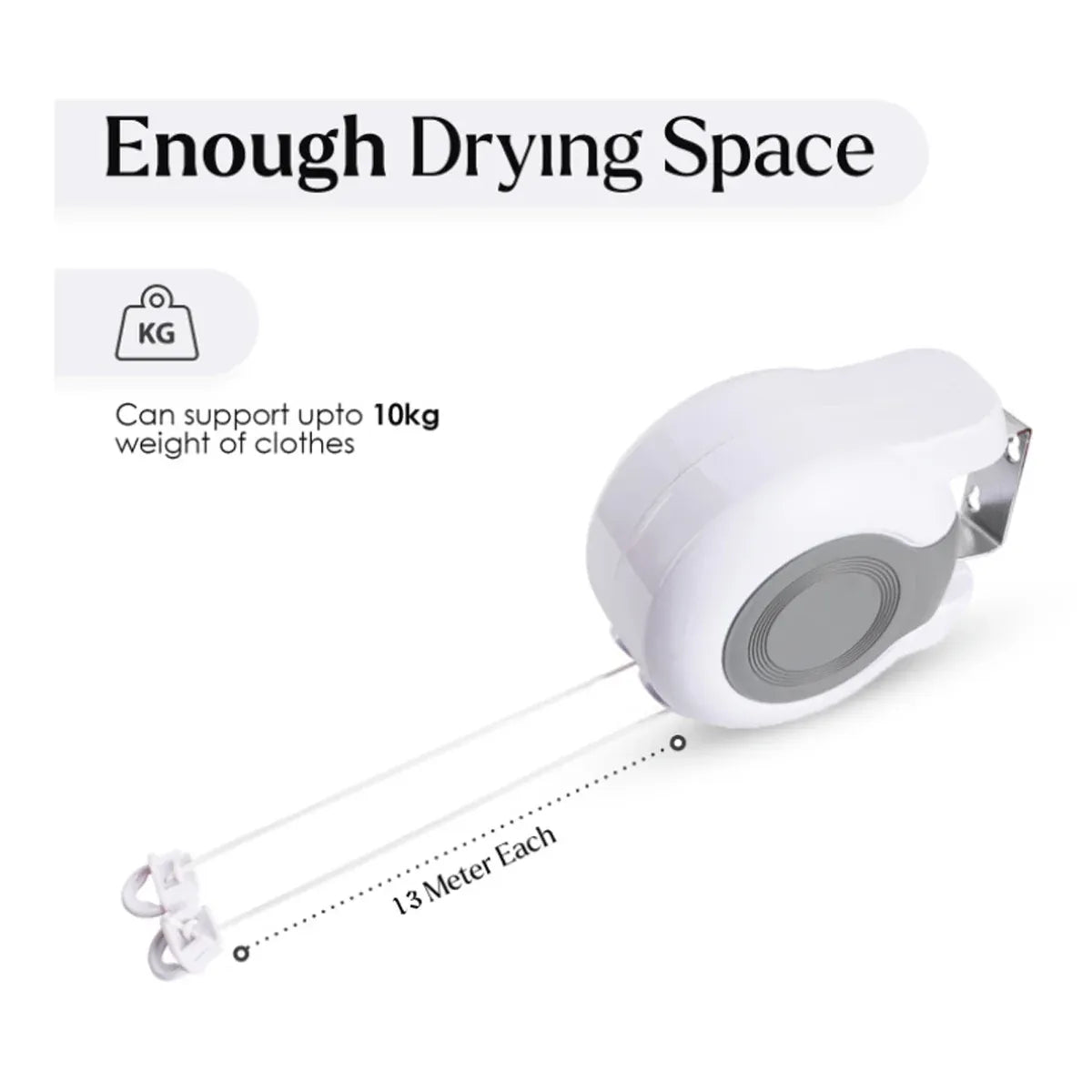 Double Clothes Line Wall Hanger Retractable Clothesline Clothes Dryer 13m Indoor