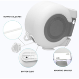 Double Clothes Line Wall Hanger Retractable Clothesline Clothes Dryer 13m Indoor - 45-Degree Angle
