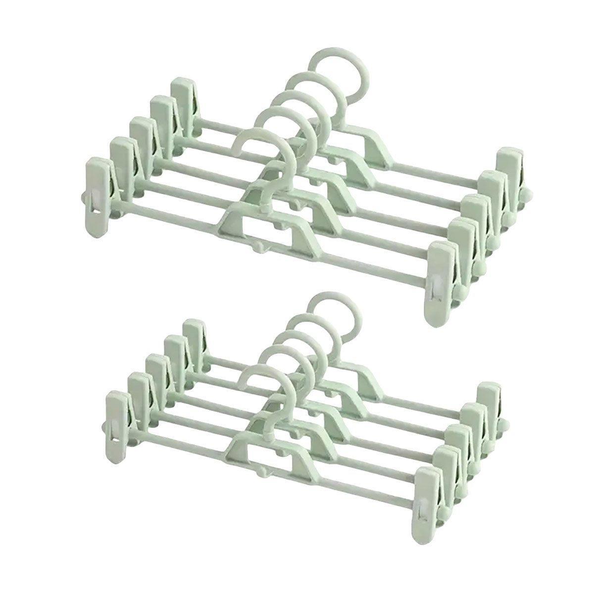 Seamless Household Retractable Pants Rack Buckle Clothes Clip Inner Hanger - Blue