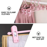 Seamless Household Retractable Pants Rack Buckle Clothes Clip Inner Hanger - Pink - 45-Degree Angle
