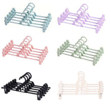 Seamless Household Retractable Pants Rack Buckle Clothes Clip Inner Hanger - Purple - Front View