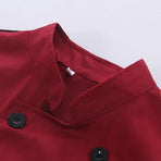 Black Unisex Mesh Sleeve Chef Coat Jacket Restaurant Hotel Cook Short Uniform - L