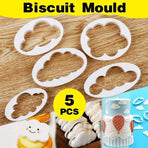 5PCS Cloud Shape Cookie Cutters Set for Fondant Cake Clay and Baking Crafts