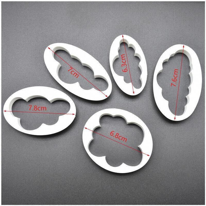 5PCS Cloud Shape Cookie Cutters Set for Fondant Cake Clay and Baking Crafts