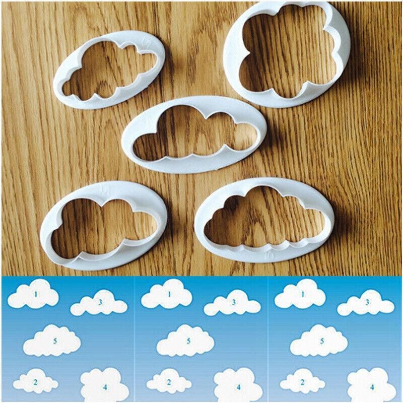 5PCS Cloud Shape Cookie Cutters Set for Fondant Cake Clay and Baking Crafts