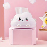 Cute Cartoon Clouds Plastic Tissue Box Desktop Drawer Organizer Storage Box - Top-Down View