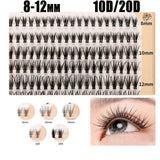 Volume Cluster Eyelash Extension Individual Russian False Mink Lashes C 10D/20D - 20D Mix - 45-Degree Angle