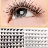 Volume Cluster Eyelash Extension Individual Russian False Mink Lashes C 10D/20D - 20D Mix - Rear View