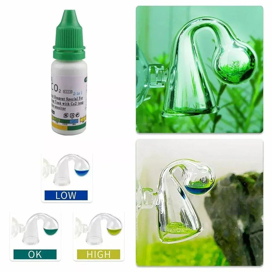 Aquatic CO2 Drop Checker Glass Aquarium Monitor Kit Accurate Fish Tank Tester - Drop shape