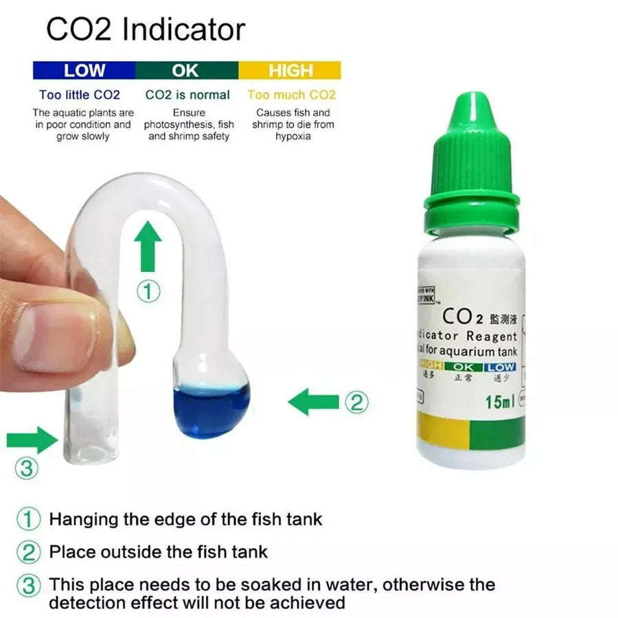 Aquatic CO2 Drop Checker Glass Aquarium Monitor Kit Accurate Fish Tank Tester - Drop shape