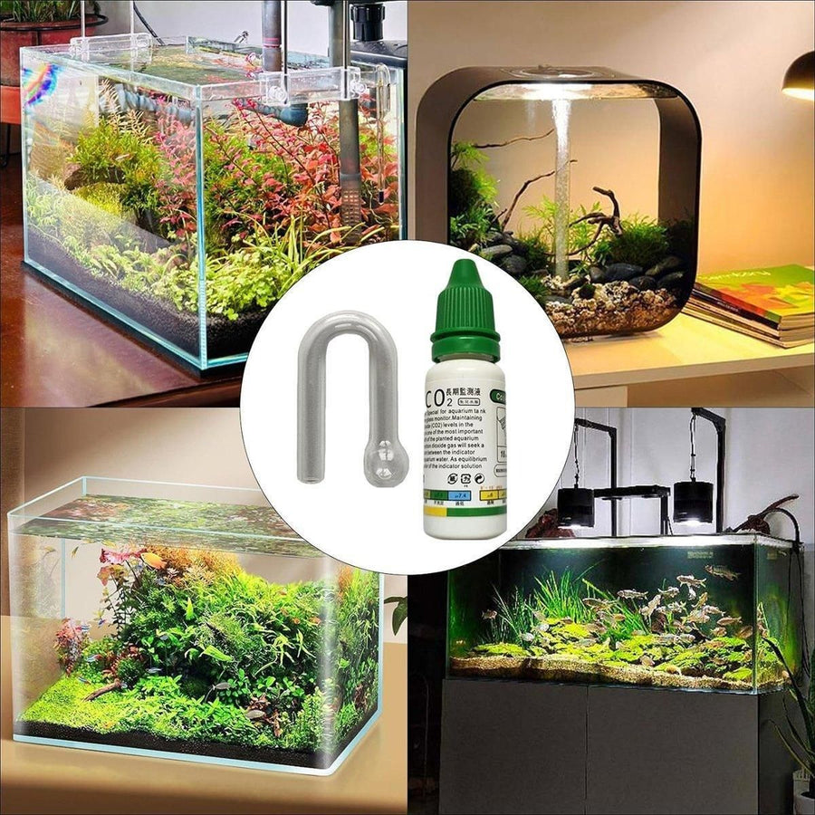 Aquatic CO2 Drop Checker Glass Aquarium Monitor Kit Accurate Fish Tank Tester - Drop shape