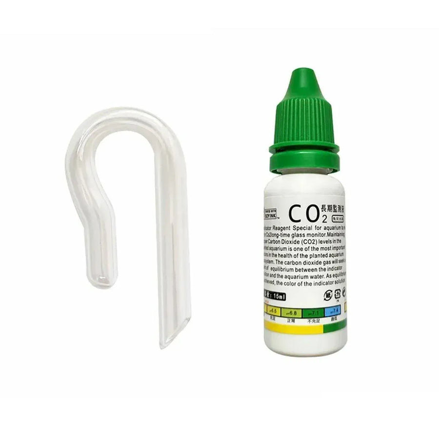 Aquatic CO2 Drop Checker Glass Aquarium Monitor Kit Accurate Fish Tank Tester - Hook shape