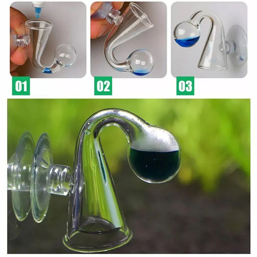 Aquatic CO2 Drop Checker Glass Aquarium Monitor Kit Accurate Fish Tank Tester - Test solution