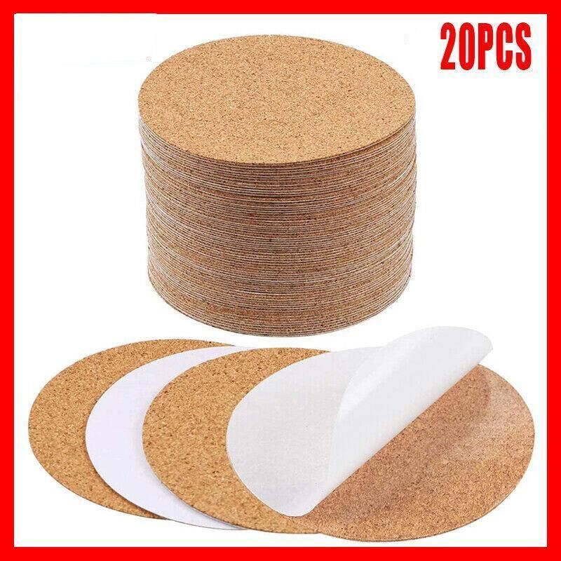 20Pcs Plain Round Cork Coasters Coffee Drink Tea Cup Mat Placemats Wine Mat Au