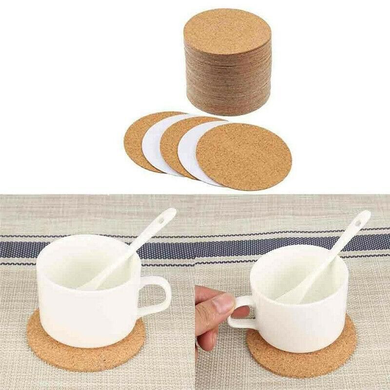 20Pcs Plain Round Cork Coasters Coffee Drink Tea Cup Mat Placemats Wine Mat Au