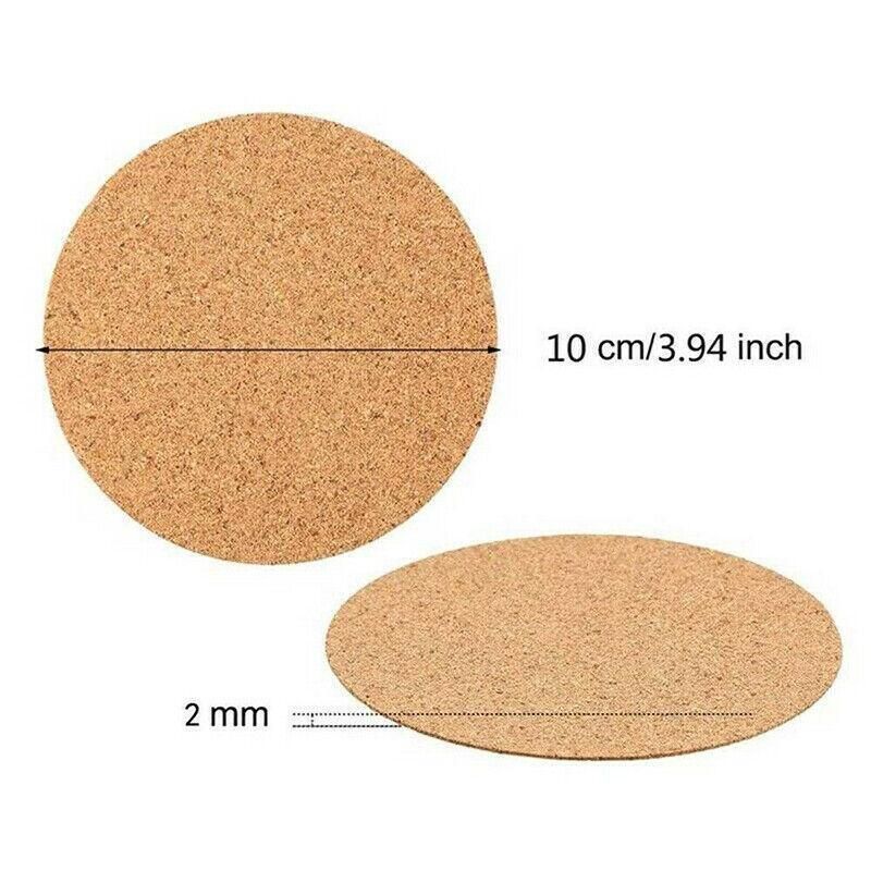 20Pcs Plain Round Cork Coasters Coffee Drink Tea Cup Mat Placemats Wine Mat Au