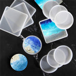 Coaster Resin Casting Mould Epoxy Mold Silicone Craft DIY Jewelry Agate Making - Large Round