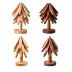 Solid Wooden Trivet for Hot Dish Walnut Christmas Tree Table Heat-Resistant Mat - Beige-3pcs