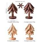 Solid Wooden Trivet for Hot Dish Walnut Christmas Tree Table Heat-Resistant Mat - Brown-4pcs
