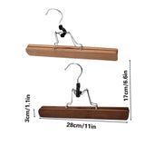 10pcs Solid Wood Skirt Clip Non Slip Hanger Flannel Trouser Clothes Organizer - Dark Brown