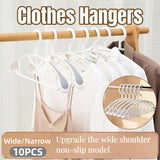 10PCS Plastic Half Round Non Slip Hangers Non Marking Drying Racks Home Use - Wide
