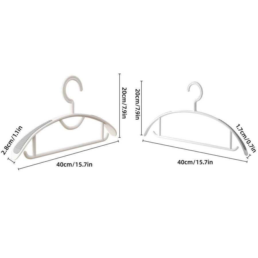 10PCS Plastic Half Round Non Slip Hangers Non Marking Drying Racks Home Use - Wide