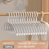 10PCS Plastic Half Round Non Slip Hangers Non Marking Drying Racks Home Use - Wide - 45-Degree Angle