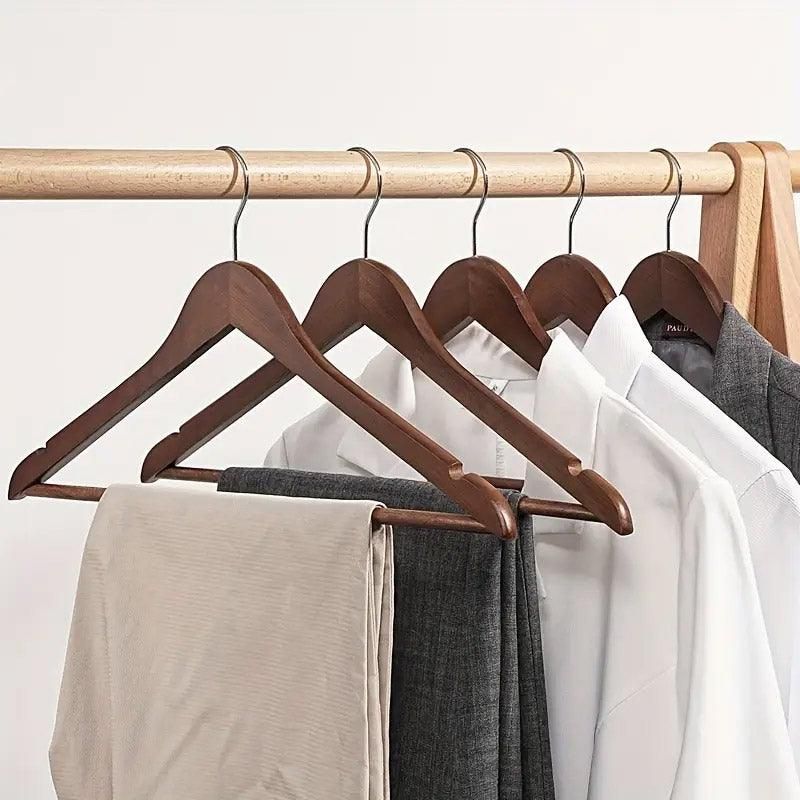 20pcs Wooden Clothes Hangers Household Wardrobe Storage Rack Hanging Coat Shelf