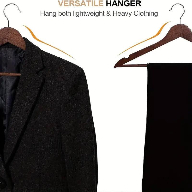 20pcs Wooden Clothes Hangers Household Wardrobe Storage Rack Hanging Coat Shelf