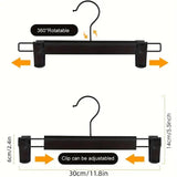 20pcs Black Plastic Pants Hanger Trousers Clips Durable Non Slip Clothes Hanger - Side View