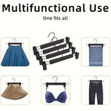 20pcs Black Plastic Pants Hanger Trousers Clips Durable Non Slip Clothes Hanger - Top-Down View