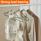 Clothes Hangers 10 Pack Anti Slip Plastic Hanger Clothes Rack Organizer - Black - 45-Degree Angle