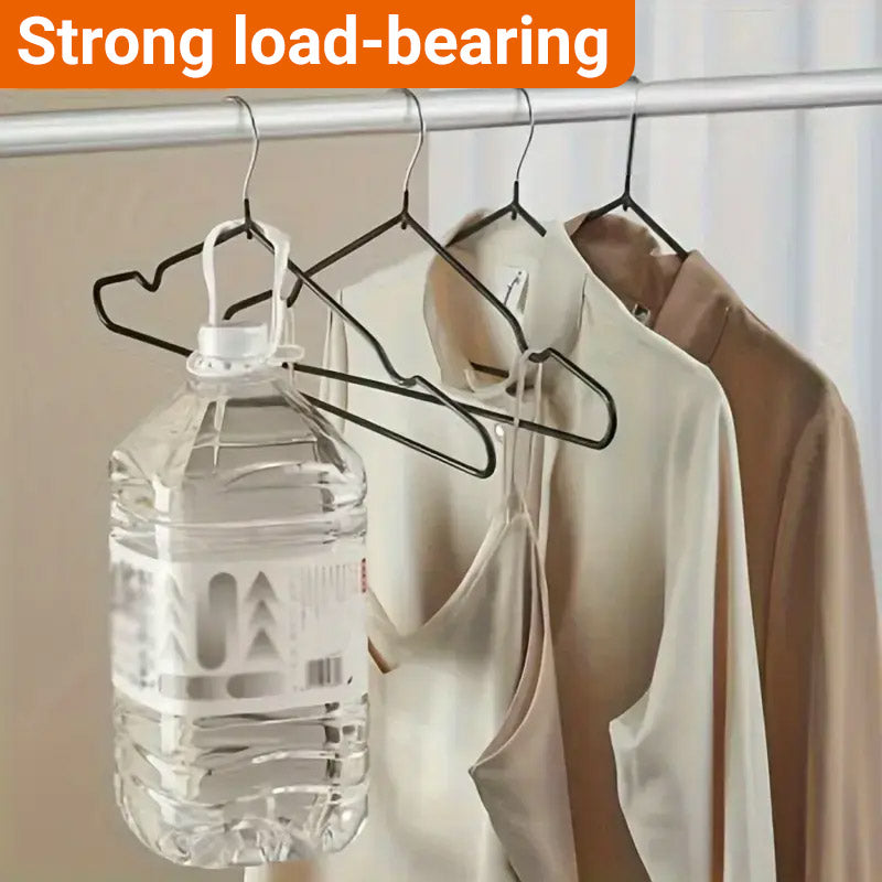 Clothes Hangers 10 Pack Anti Slip Plastic Hanger Clothes Rack Organizer - Black