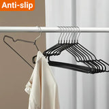 Clothes Hangers 10 Pack Anti Slip Plastic Hanger Clothes Rack Organizer - Black - 45-Degree Angle