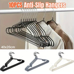 Clothes Hangers 10 Pack Anti Slip Plastic Hanger Clothes Rack Organizer - Grey