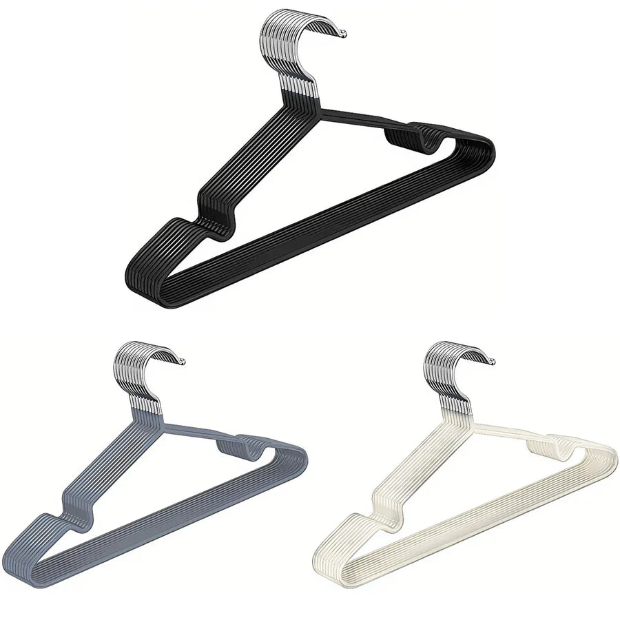 Clothes Hangers 10 Pack Anti Slip Plastic Hanger Clothes Rack Organizer - Grey