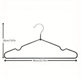 Clothes Hangers 10 Pack Anti Slip Plastic Hanger Clothes Rack Organizer - Grey - Top-Down View