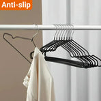 Clothes Hangers 10 Pack Anti Slip Plastic Hanger Clothes Rack Organizer - Grey