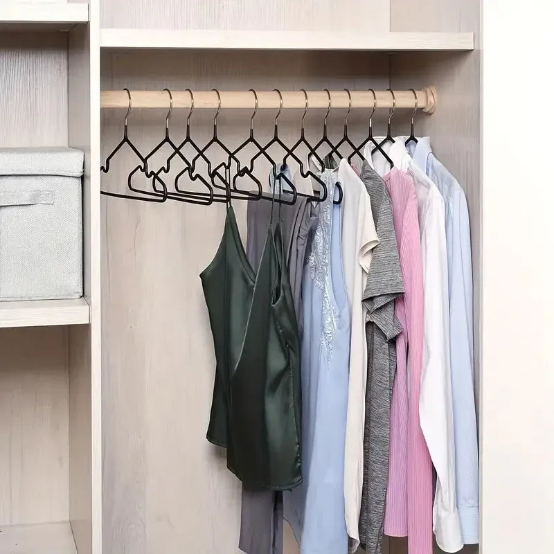 Clothes Hangers 10 Pack Anti Slip Plastic Hanger Clothes Rack Organizer - Grey