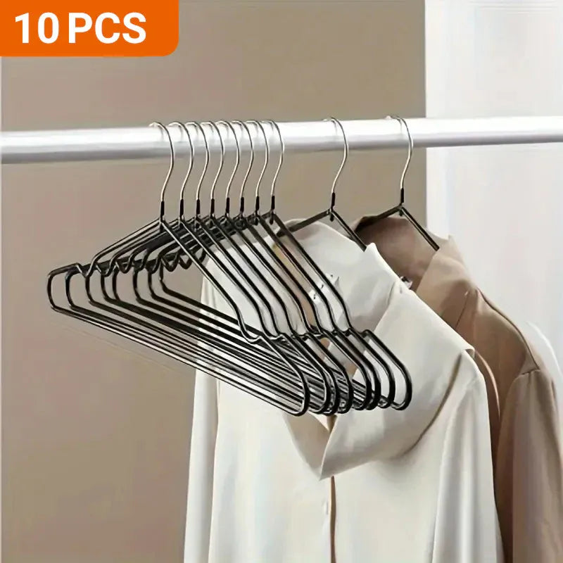 Clothes Hangers 10 Pack Anti Slip Plastic Hanger Clothes Rack Organizer - Grey