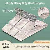 Clothes Hangers 10 Pack Anti Slip Plastic Hanger Clothes Rack Organizer - Grey - Extra Image