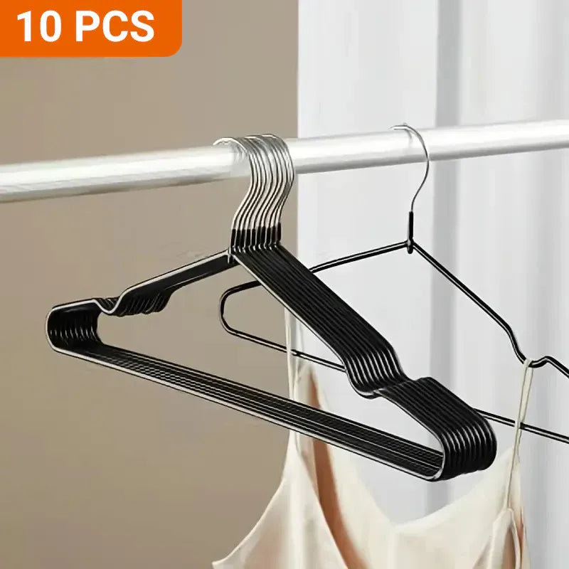 Clothes Hangers 10 Pack Anti Slip Plastic Hanger Clothes Rack Organizer - Grey