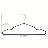 Clothes Hangers 10 Pack Anti Slip Plastic Hanger Clothes Rack Organizer - Grey - Side View
