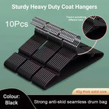 Clothes Hangers 10 Pack Anti Slip Plastic Hanger Clothes Rack Organizer - White - Extra Image
