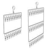 Stainless Steel Drying Rack Multi Function Windproof Underwear Clip Sock Hanger - 2-Tier - Front View