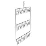 Stainless Steel Drying Rack Multi Function Windproof Underwear Clip Sock Hanger - 2-Tier - Rear View