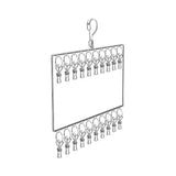 Stainless Steel Drying Rack Multi Function Windproof Underwear Clip Sock Hanger - 2-Tier - Close-Up Angle