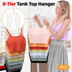 2pcs 8 Tier Metal Clothes Hanger Underwear Storage Organizer Stainless Steel
